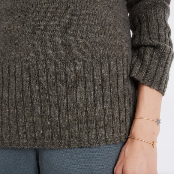 Madewell Donegal Inland Turtleneck Wool Sweater Forest Green - Picture 8 of 11